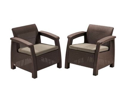 Комплект мебели Corfu Russia duo (2 кресла), коричневый